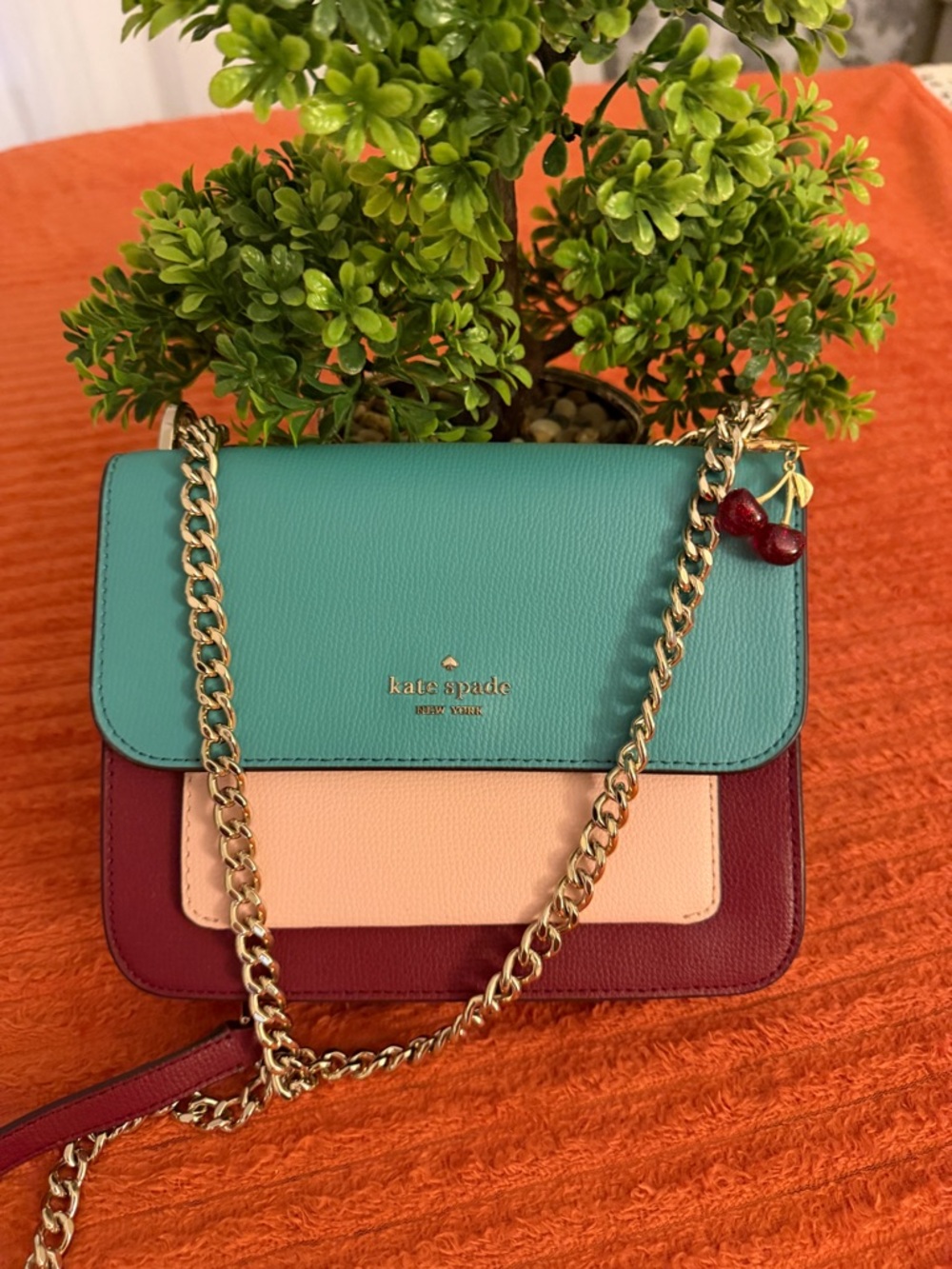 kate spade Colorblock Crossbody in Teal, Pink & Burgundy - Picture 11 of 16